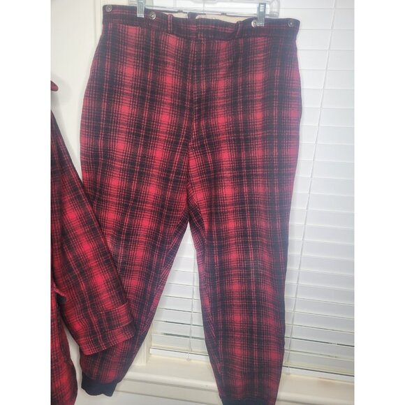 VTG Woolrich Wool Hunting Suit Buffalo Plaid Red Mackinaw Jacket 44L Pants 38 - Picture 4 of 12
